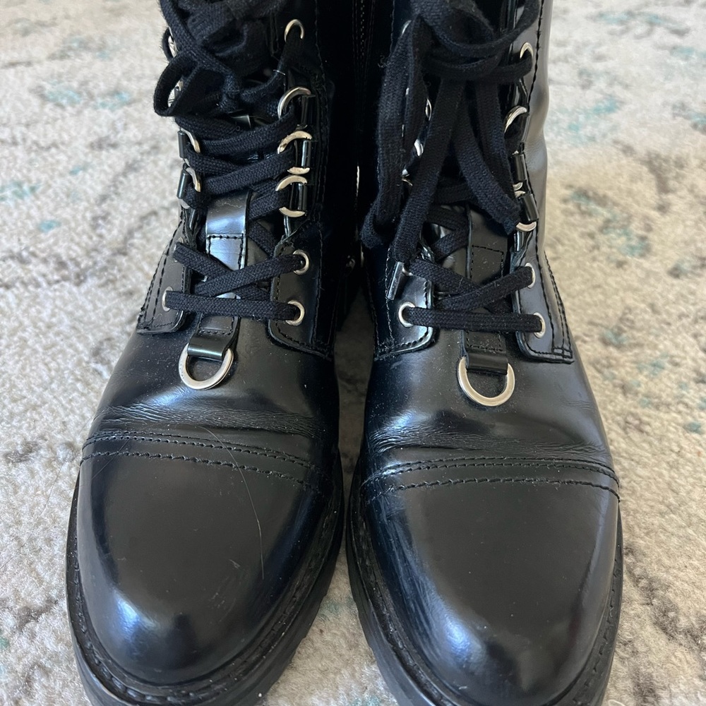 Black all saints combat boots
